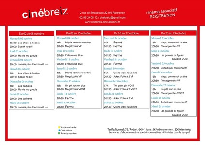 Cinébreiz | Programme d&#039;octobre